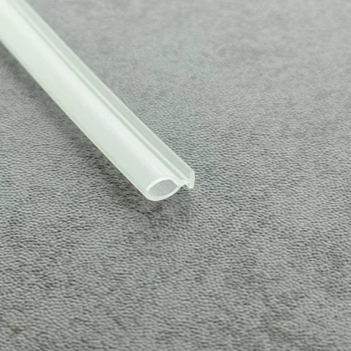 Close-up of VD001 track-in bubble seal for framed shower door channels