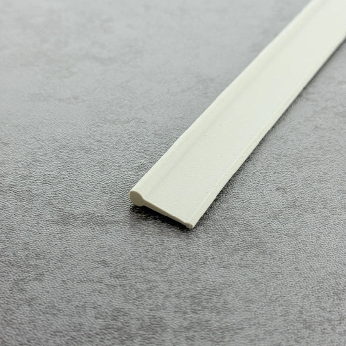 Angled view of the VF005 white flexible bottom seal for framed and folding shower doors