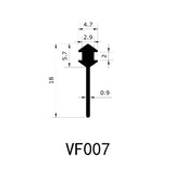 VF007 framed shower door bottom seal profile dimensions with 4.7mm retaining head