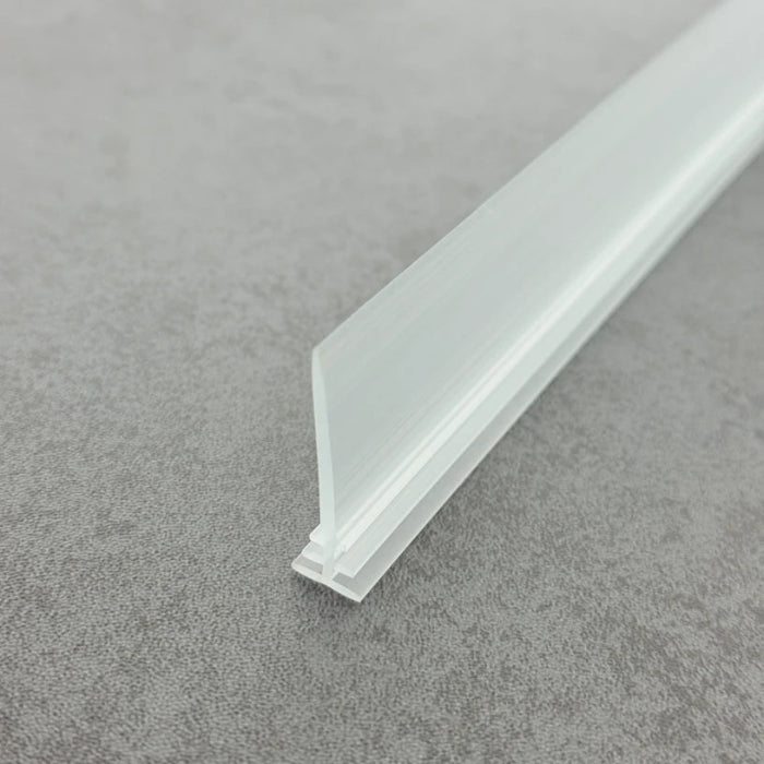 Close-up of the VI003 flexible stepped T-slot seal for wide framed shower door channels