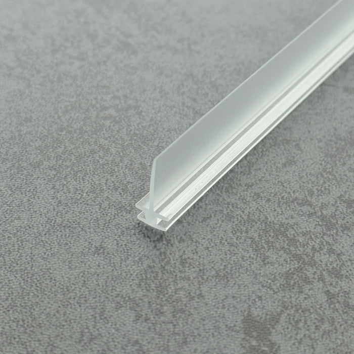Close-up of the VI005 flexible stepped T-slot seal for medium-width framed shower door channels