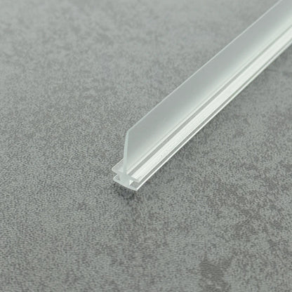 Close-up of the VI005 flexible stepped T-slot seal for medium-width framed shower door channels