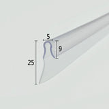 VL001 framed shower door hook-in seal with 5mm fixing profile and 25mm flexible fin